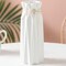 White Ceramic Flower Vase – Modern Minimalist Farmhouse Décor, 9.5" H x 3.9" W, Cute Decorative Centerpiece for Tulips, Pampas Grass & Table or Bathroom Shelf Styling